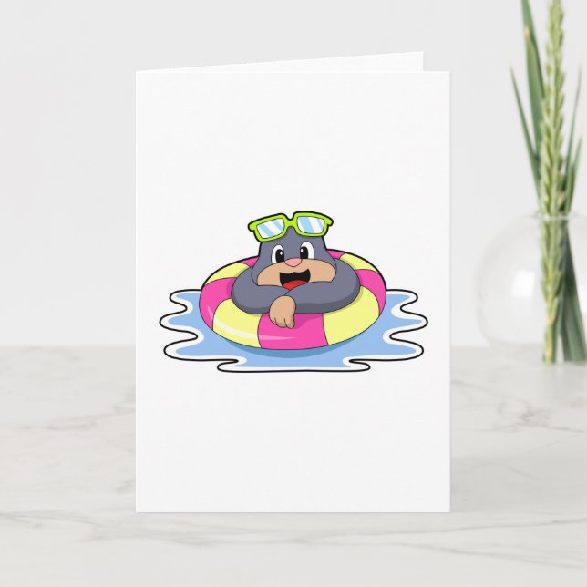 Mole at Swimming with Swim ring.PNG Card (Front)