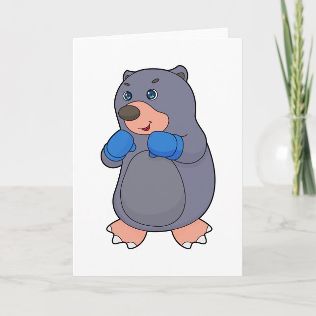 Mole Boxing Boxer Boxing gloves Card (Front)