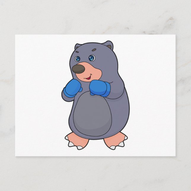 Mole Boxing Boxer Boxing gloves Postcard (Front)