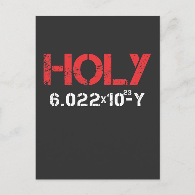 Mole Carbon Chemistry Holy Moley Avogadro Science Postcard (Front)