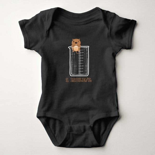Mole Chemistry Cute Science Baby Bodysuit (Front)