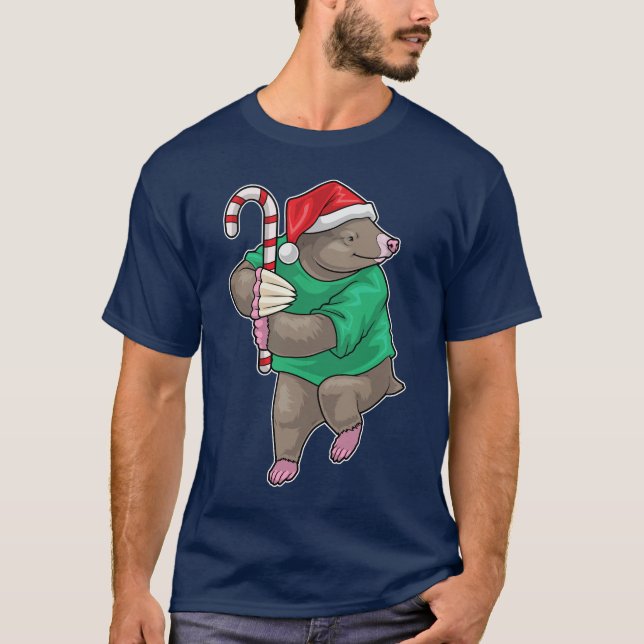 Mole Christmas Candy cane T-Shirt (Front)