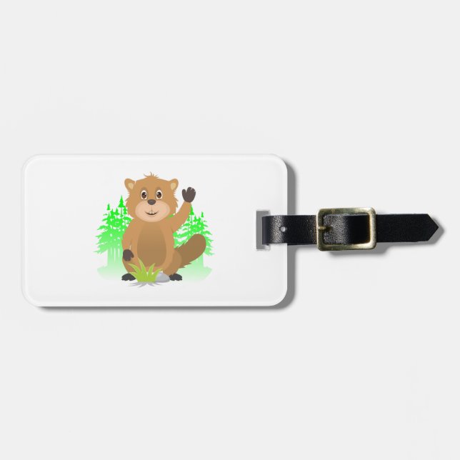 Mole clipart luggage tag (Front Horizontal)