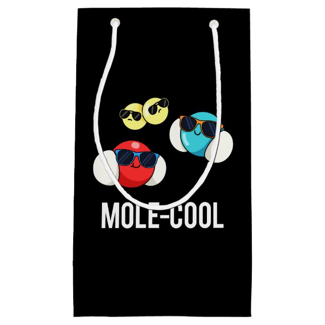 Mole-Cool Funny Molecule Pun Dark BG Small Gift Bag (Front)
