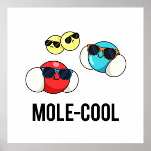 Mole-Cool Funny Molecule Pun  Poster