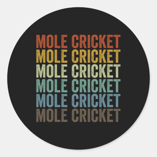 Mole Cricket Retro  Classic Round Sticker (Front)