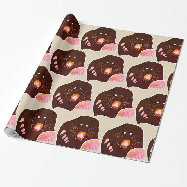Mole Drawing Wrapping Paper (Unrolled)