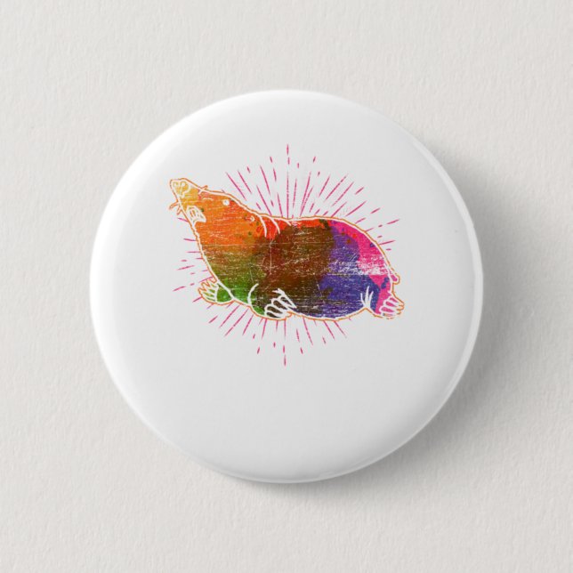 Mole Earth 6 Cm Round Badge (Front)