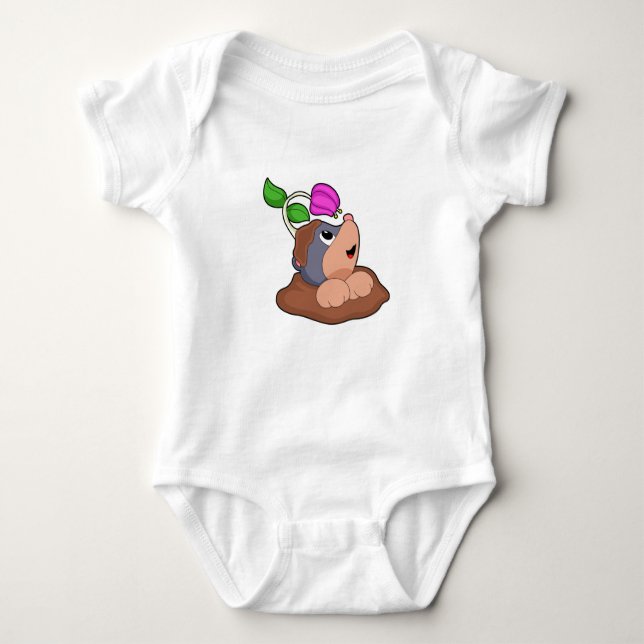 Mole Earth Flower Baby Bodysuit (Front)