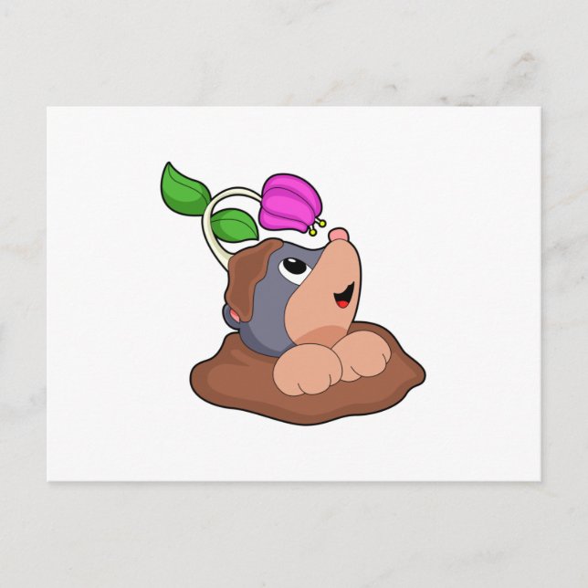 Mole Earth Flower Postcard (Front)