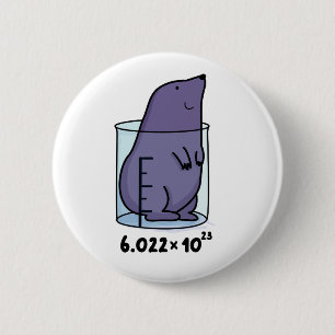 Mole Equation Cute Mole In A Beaker Pun 6 Cm Round Badge
