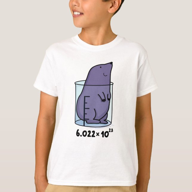Mole Equation Cute Mole In A Beaker Pun T-Shirt (Front)