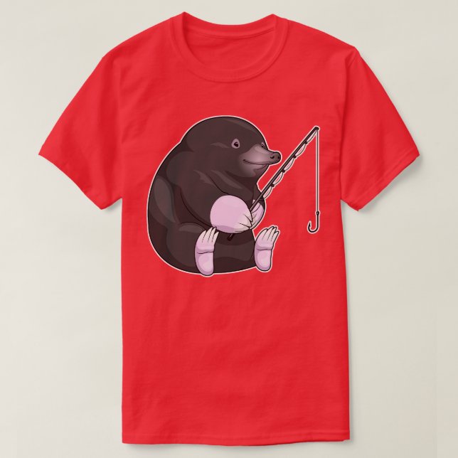 Mole Fisher Fishing rod T-Shirt (Design Front)