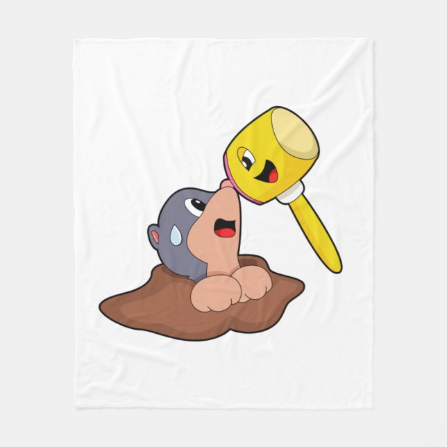 Mole Hammer Fleece Blanket (Front)