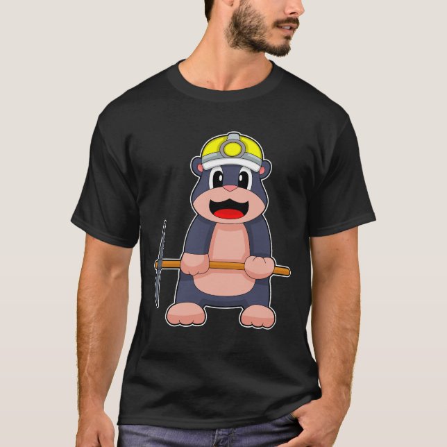 Mole Miner Pickaxe Mining T-Shirt (Front)