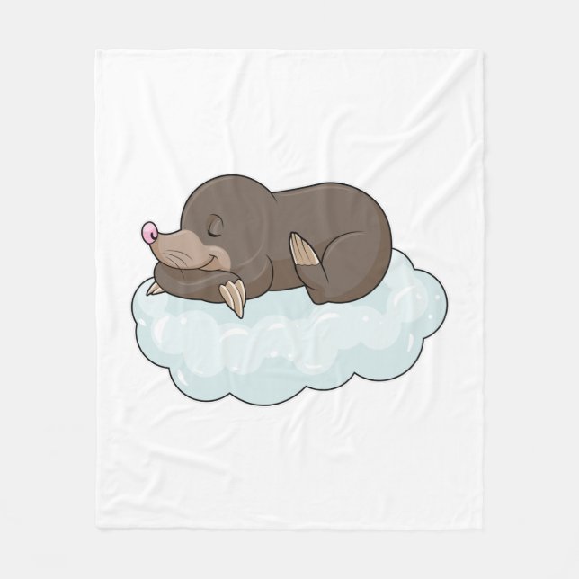 Mole on Clouds Fleece Blanket (Front)