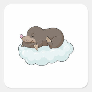 Mole on Clouds Square Sticker