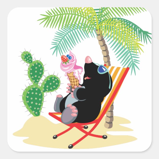 mole on the beach square sticker (Front)