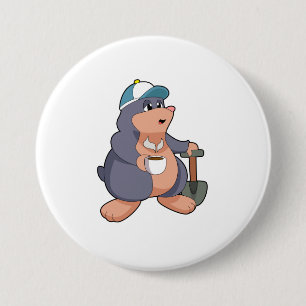 Mole Shovel 7.5 Cm Round Badge