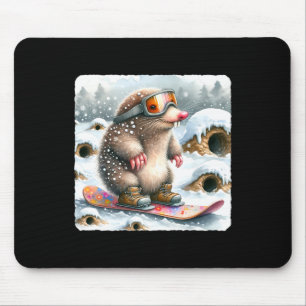 Mole Snowboarding With Goggles. Snowboard Snowboar Mouse Pad