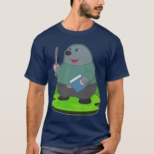 Mole Teacher Book School T-Shirt