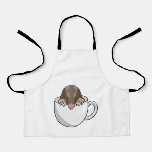 Mole with Cup of Coffee Apron