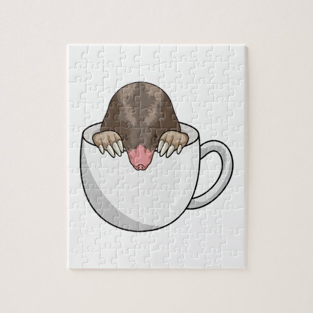 Mole with Cup of Coffee Jigsaw Puzzle (Vertical)
