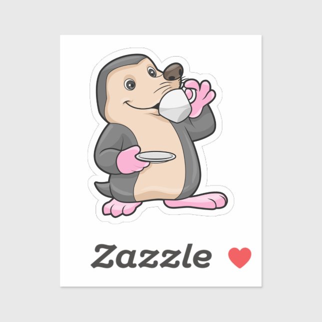 Mole with Cup of Coffee & Saucer (Sheet)