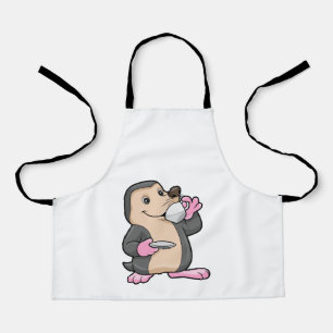 Mole with Cup of Coffee & Saucer Apron