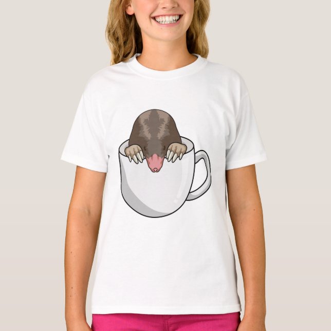 Mole with Cup of Coffee T-Shirt (Front)