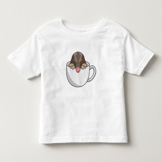 Mole with Cup of Coffee Toddler T-Shirt (Front)