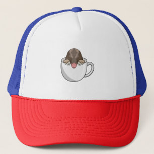 Mole with Cup of Coffee Trucker Hat
