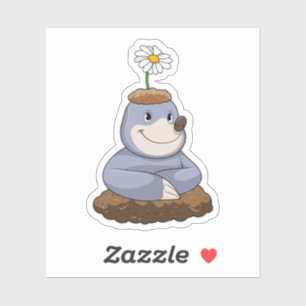 Mole with Daisy Flower