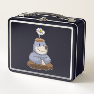 Mole with Daisy Flower Metal Lunch Box
