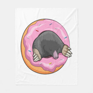 Mole with Donut Fleece Blanket