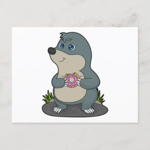 Mole with Donut Postcard