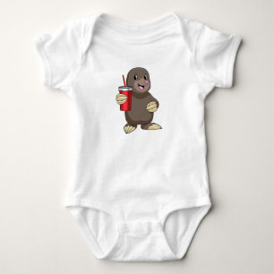 Mole with Drinking mug Baby Bodysuit