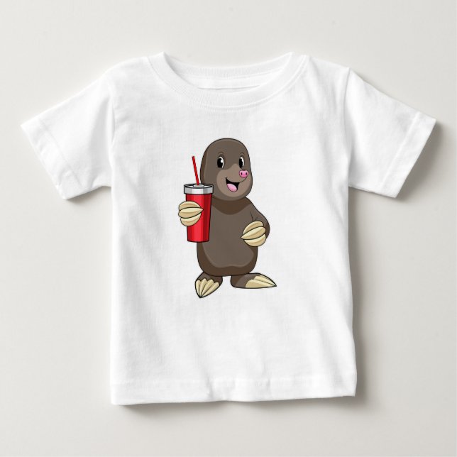 Mole with Drinking mug Baby T-Shirt (Front)