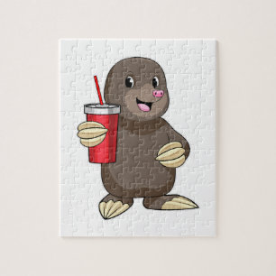 Mole with Drinking mug Jigsaw Puzzle