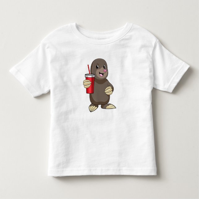 Mole with Drinking mug Toddler T-Shirt (Front)
