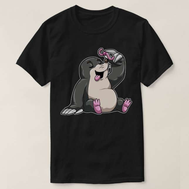 Mole with Earthworm 1 T-Shirt (Design Front)