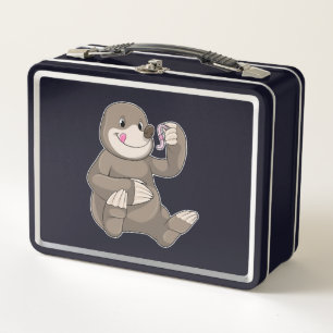 Mole with Earthworm Metal Lunch Box