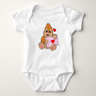 Mole with Heart Envelope Baby Bodysuit