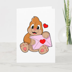 Mole with Heart Envelope Card