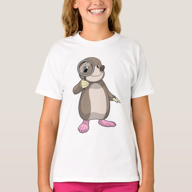 Mole with Magnifying glass T-Shirt (Front)