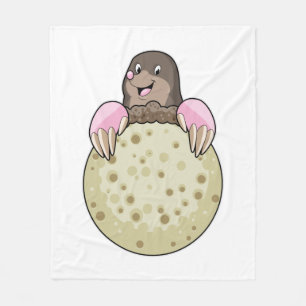 Mole with Moon Fleece Blanket