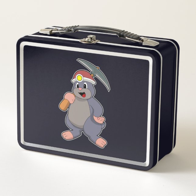 Mole with Pickaxe Metal Lunch Box (Front)