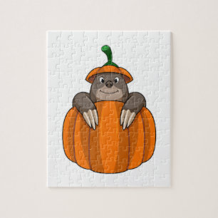 Mole with Pumpkin Jigsaw Puzzle