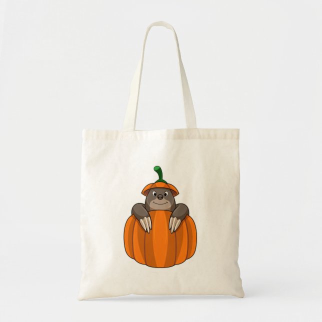 Mole with Pumpkin Tote Bag (Front)