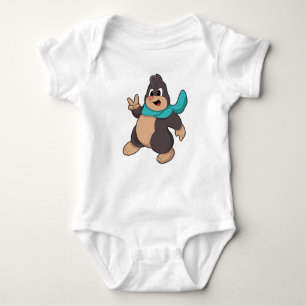 Mole with Scarf Baby Bodysuit